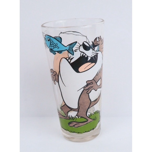 VTG Looney Tunes Pepsi Collectors Series Drinking Glass 1976 Pepsi Porky Pig/TAZ